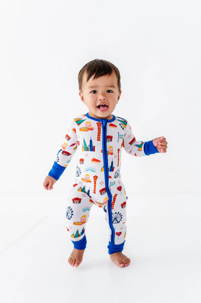 Sweet Home Chicago Convertible Footies - Blue