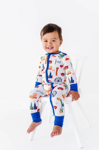 Sweet Home Chicago Convertible Footies - Blue