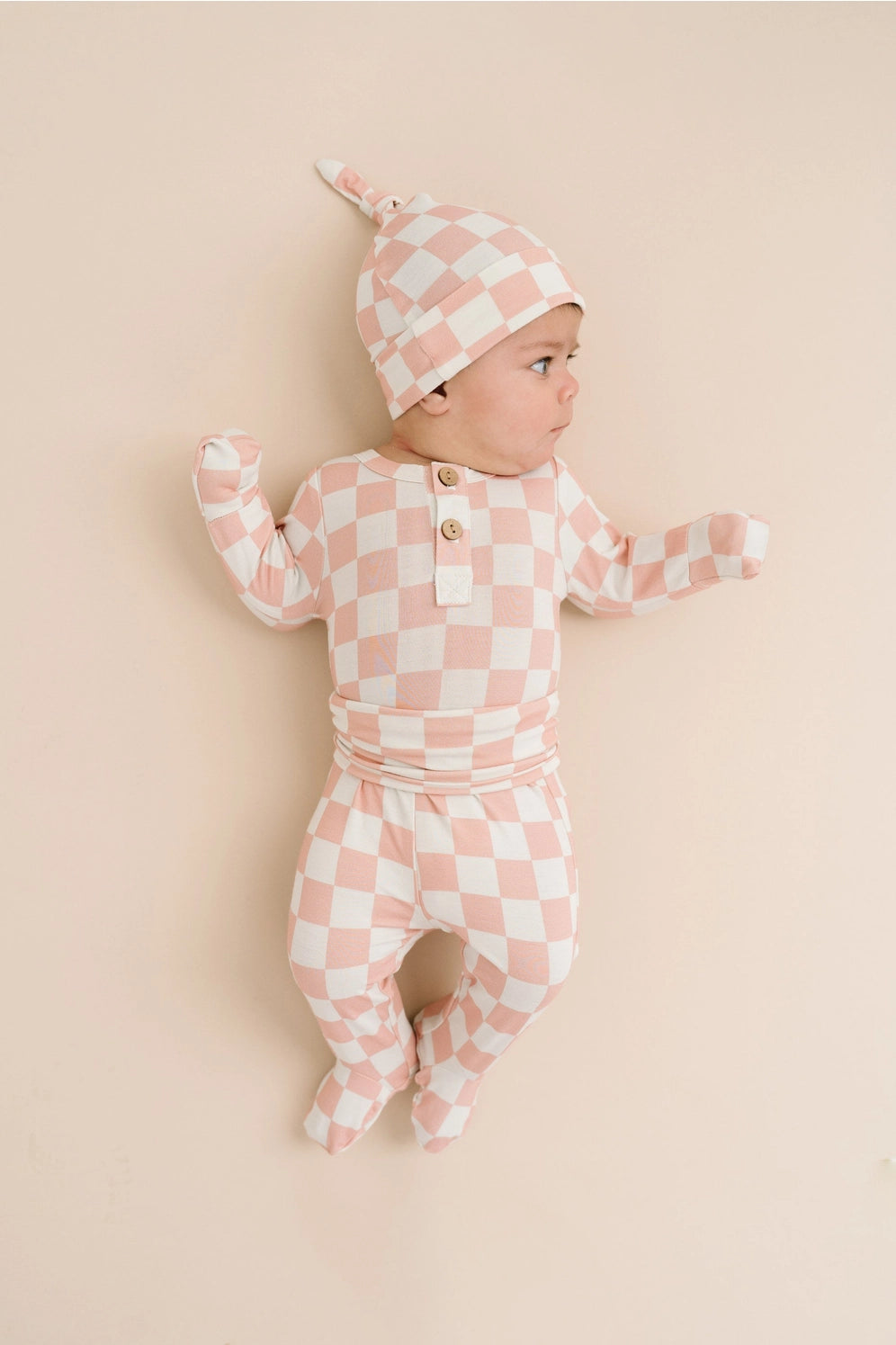 Pink Checkered Bamboo Three Piece Set - Newborn - Twinkle Twinkle Little One