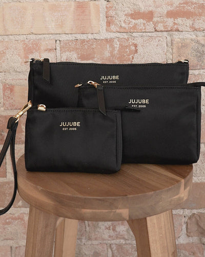 3-PIECE POUCH CLUTCH PURSE SET - BLACK - Twinkle Twinkle Little One