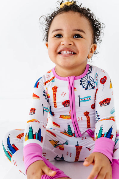 Sweet Home Chicago Convertible Footies - Pink
