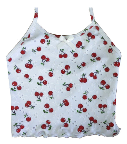 Lettuce Edge Cami Top & Booty Short - Eyelet Cherries - Twinkle Twinkle Little One