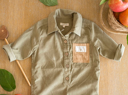 Olive Button Jumpsuit - Twinkle Twinkle Little One