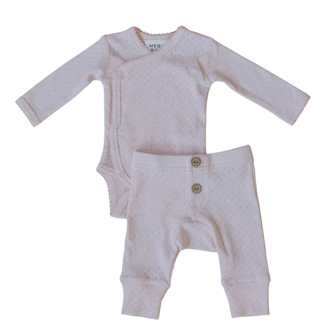 Pink Pointelle Layette Set - Newborn