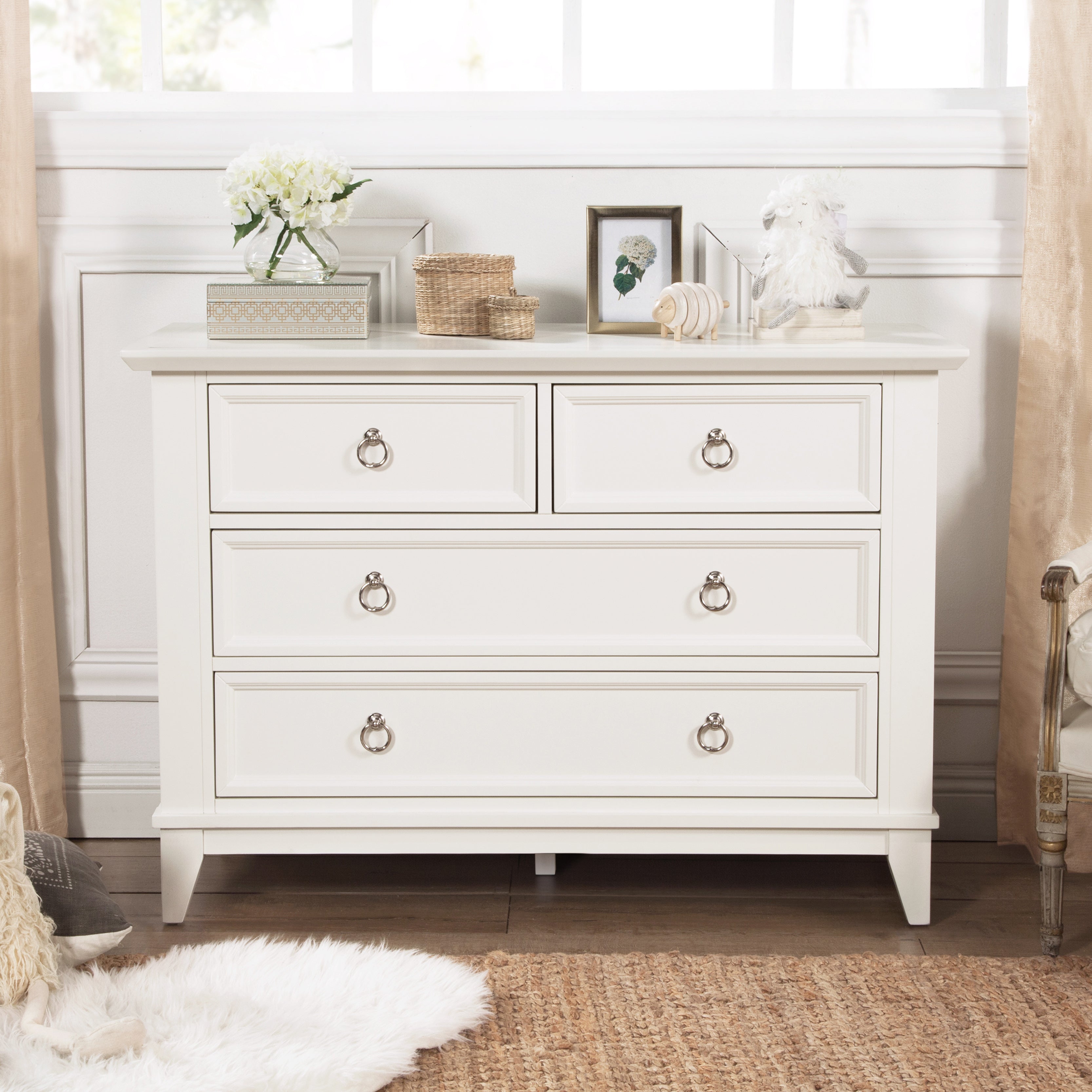 Emma Regency 4-Drawer Assembled Dresser - Warm White - Twinkle Twinkle Little One