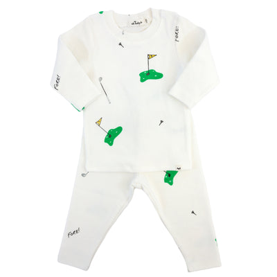 Golf Print 2 Piece Set - Cream - Twinkle Twinkle Little One
