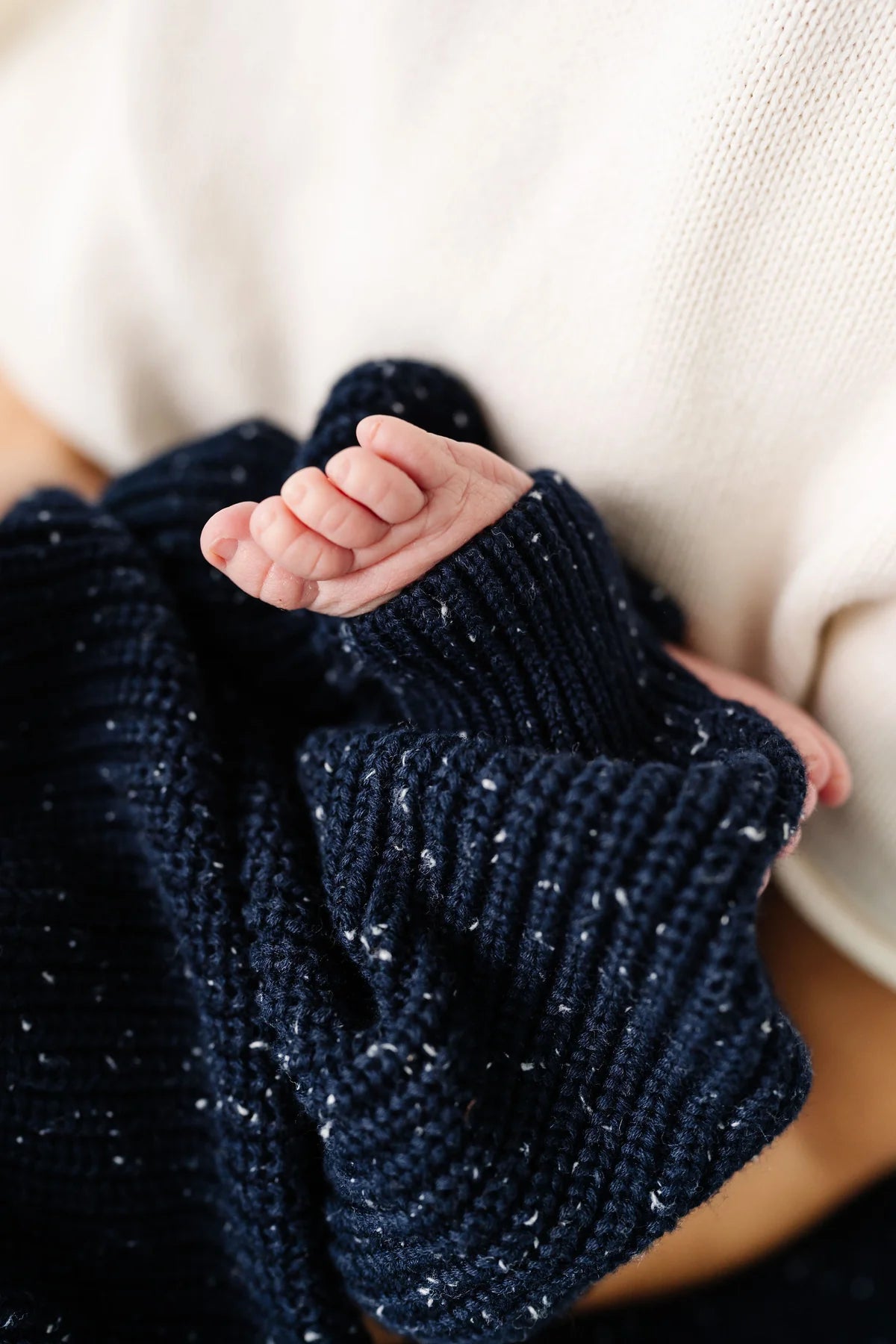 Knit Chunky Sweater & Jogger Pant - Navy Speckle