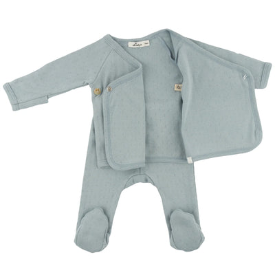 Pointelle Kimono Set - Twinkle - Sky Blue - Twinkle Twinkle Little One