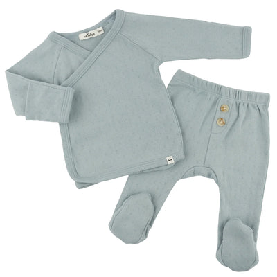 Pointelle Kimono Set - Twinkle - Sky Blue - Twinkle Twinkle Little One