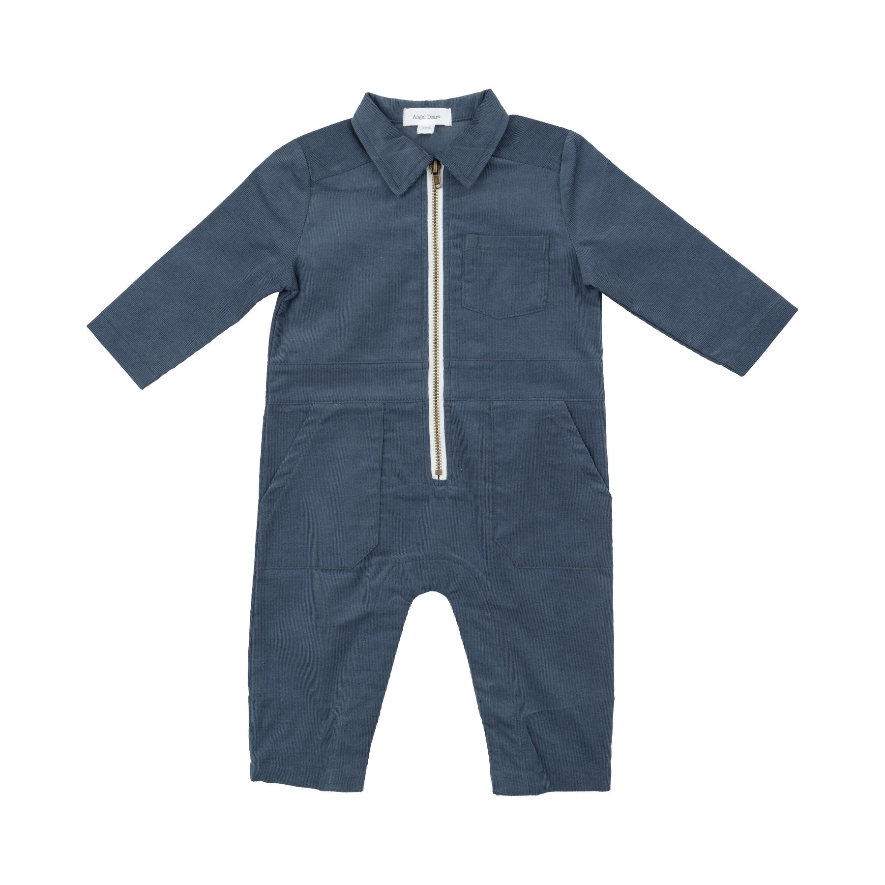 Navy Cotton Corduroy Retro Jumpsuit