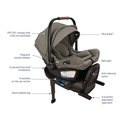 Nuna MIXX Next with Magnetic Buckle + PIPA Aire RX Infant Car Seat with Relx base Travel System