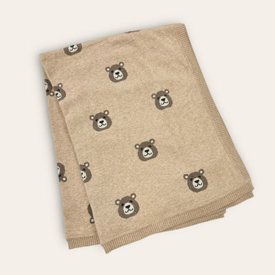 Bear - Organic Cotton Jacquard Sweater Knit Baby Blanket - Twinkle Twinkle Little One