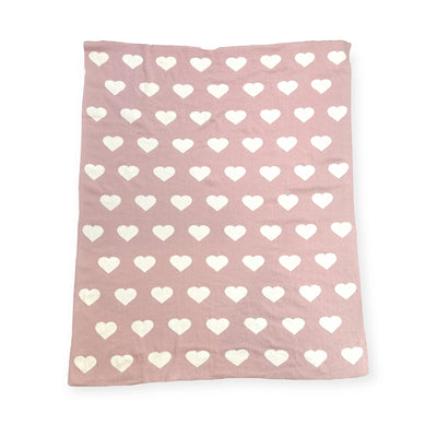 Hearts Reversible Sweater Knit Baby Blanket Organic Cotton - Twinkle Twinkle Little One