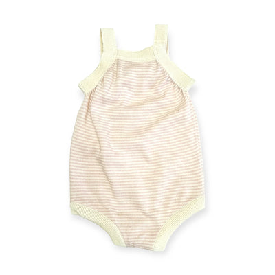 Strawberry Embroidered Knit Baby Ruffle Romper (Organic Cotton)