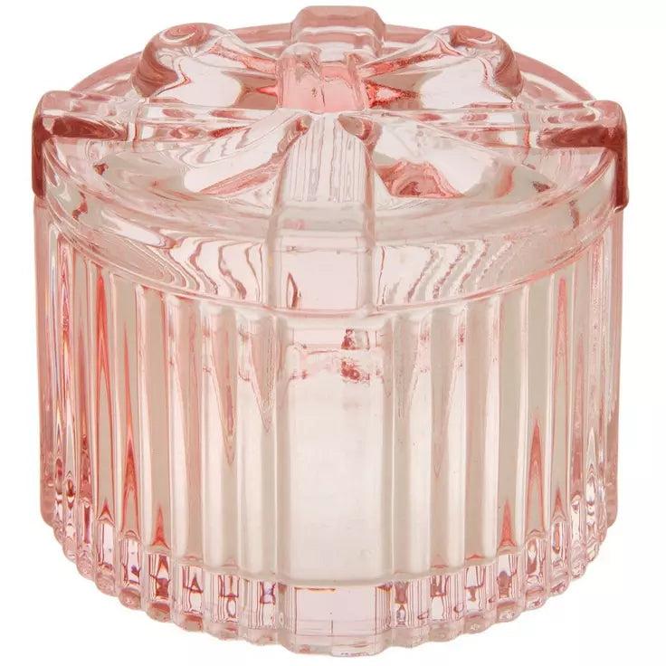 Pink Glass Bow Jar
