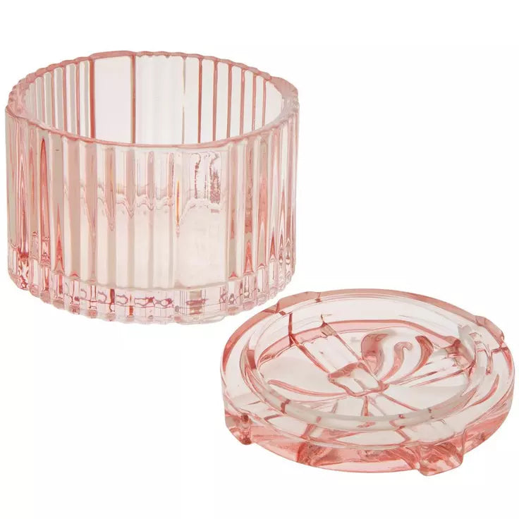 Pink Glass Bow Jar