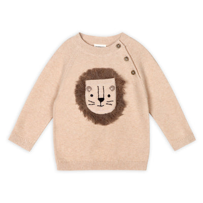 Lion Applique Sweater Knit Baby Pullover & Pant Set (Organic Cotton)