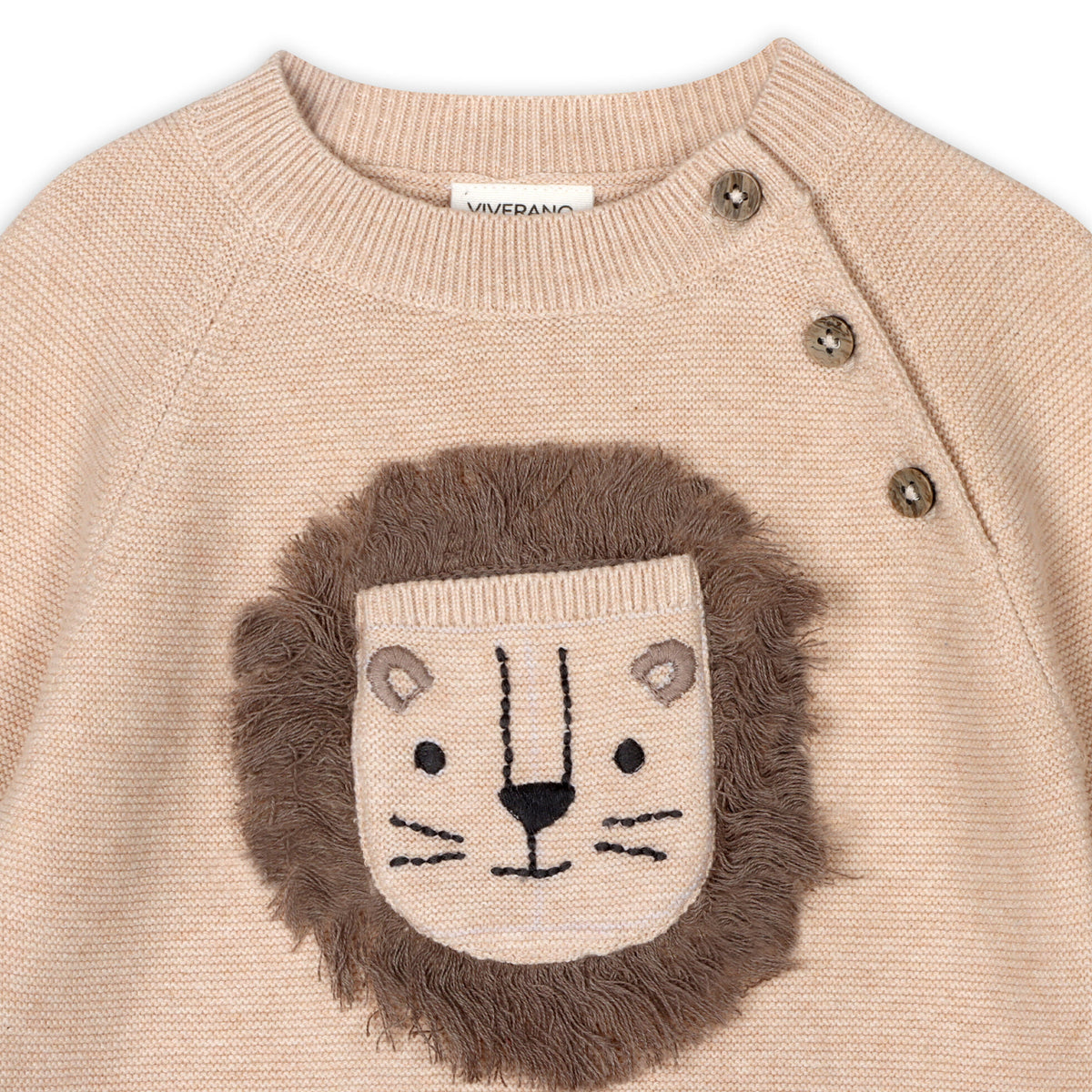 Lion Applique Sweater Knit Baby Pullover & Pant Set (Organic Cotton)