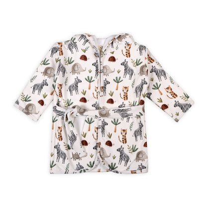 Savannah Animal Organic Cotton Hooded Baby Bathrobe - Twinkle Twinkle Little One