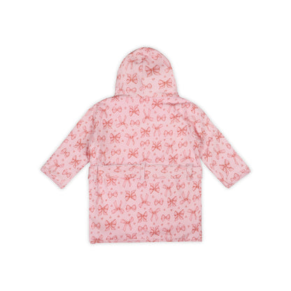 Pink Bows Organic Cotton Hooded Baby Bathrobe - Twinkle Twinkle Little One