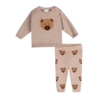 Bear Knit Baby Pullover & Pant Set (Organic Cotton)