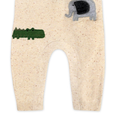 Safari Animals Baby Knit Jumpsuit (Organic Cotton)