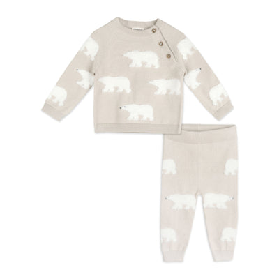 Polar Bear Baby Sweater Pullover & Pant Set (Organic Cotton)
