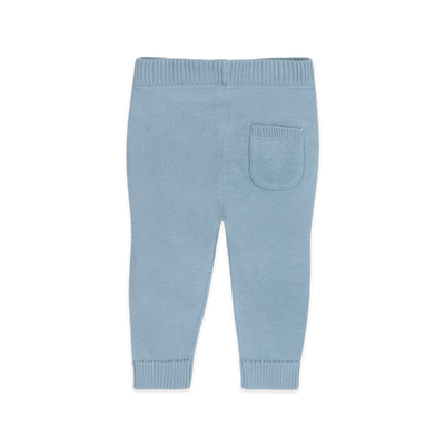 Bear Jacquard Knit Cardigan & Legging Set (Organic Cotton) - Mineral Blue