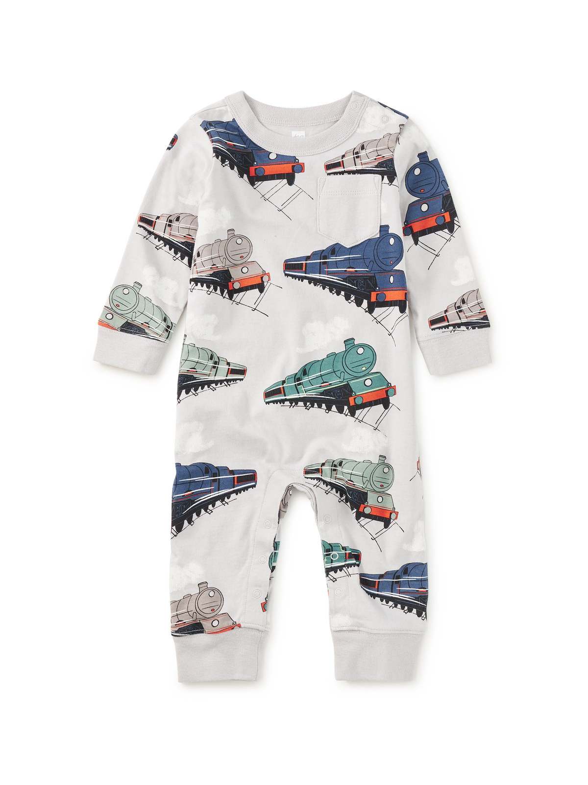 Great Railway Journey Long Sleeve Pocket Baby Romper