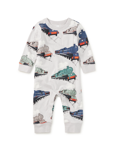 Great Railway Journey Long Sleeve Pocket Baby Romper