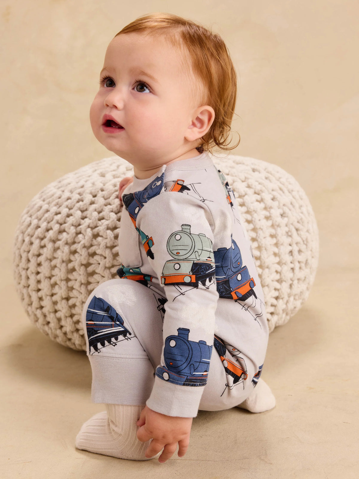 Great Railway Journey Long Sleeve Pocket Baby Romper