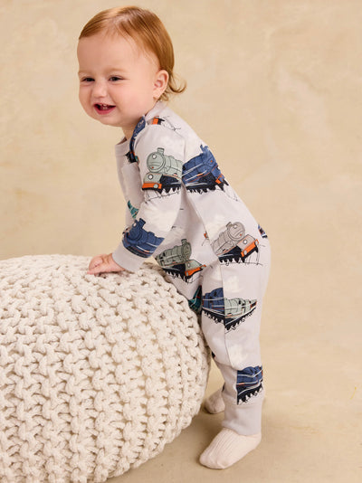 Great Railway Journey Long Sleeve Pocket Baby Romper