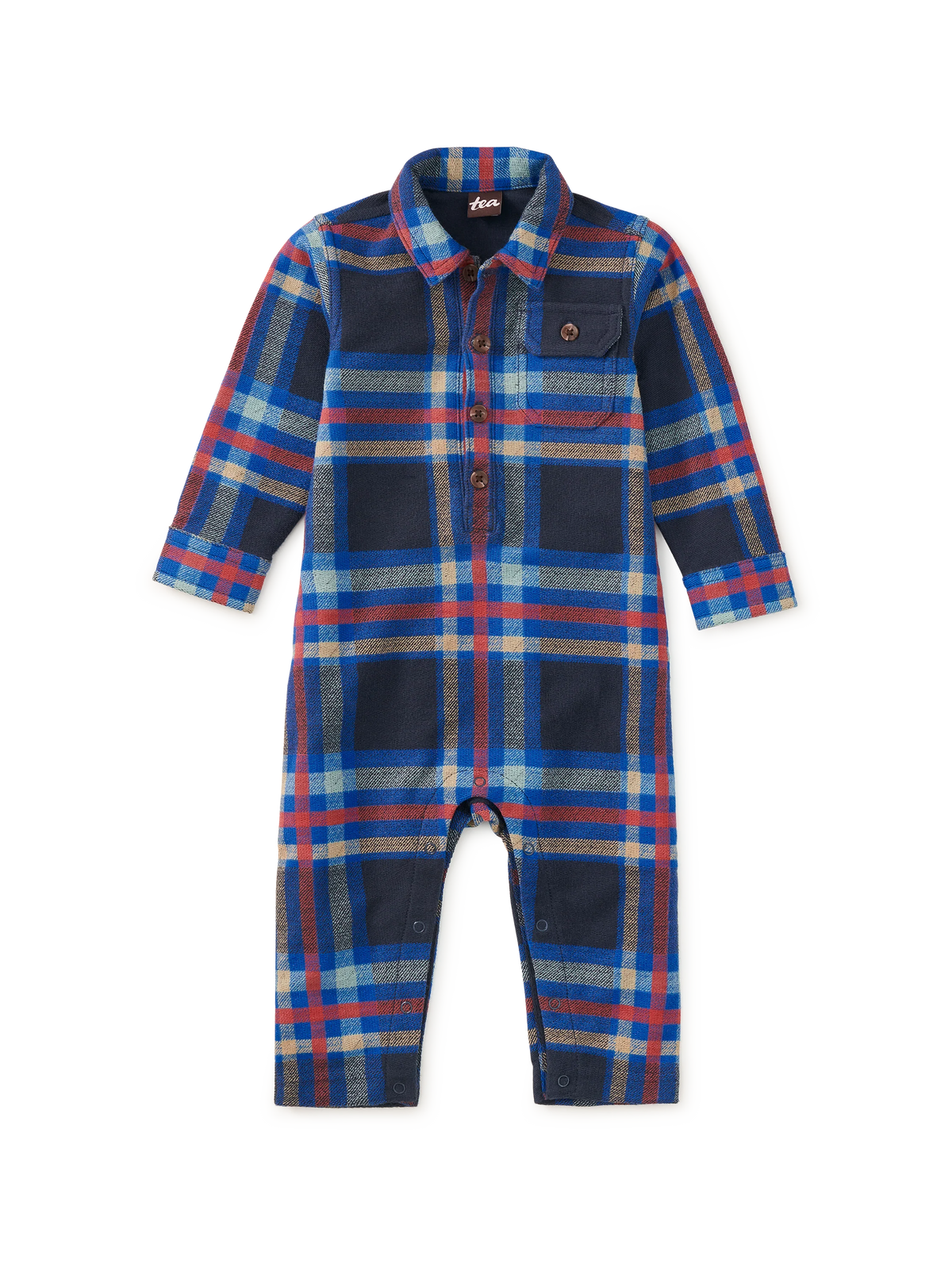 Windsor Hearth Plaid Collared Baby Romper