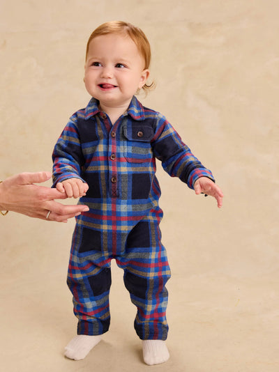 Windsor Hearth Plaid Collared Baby Romper