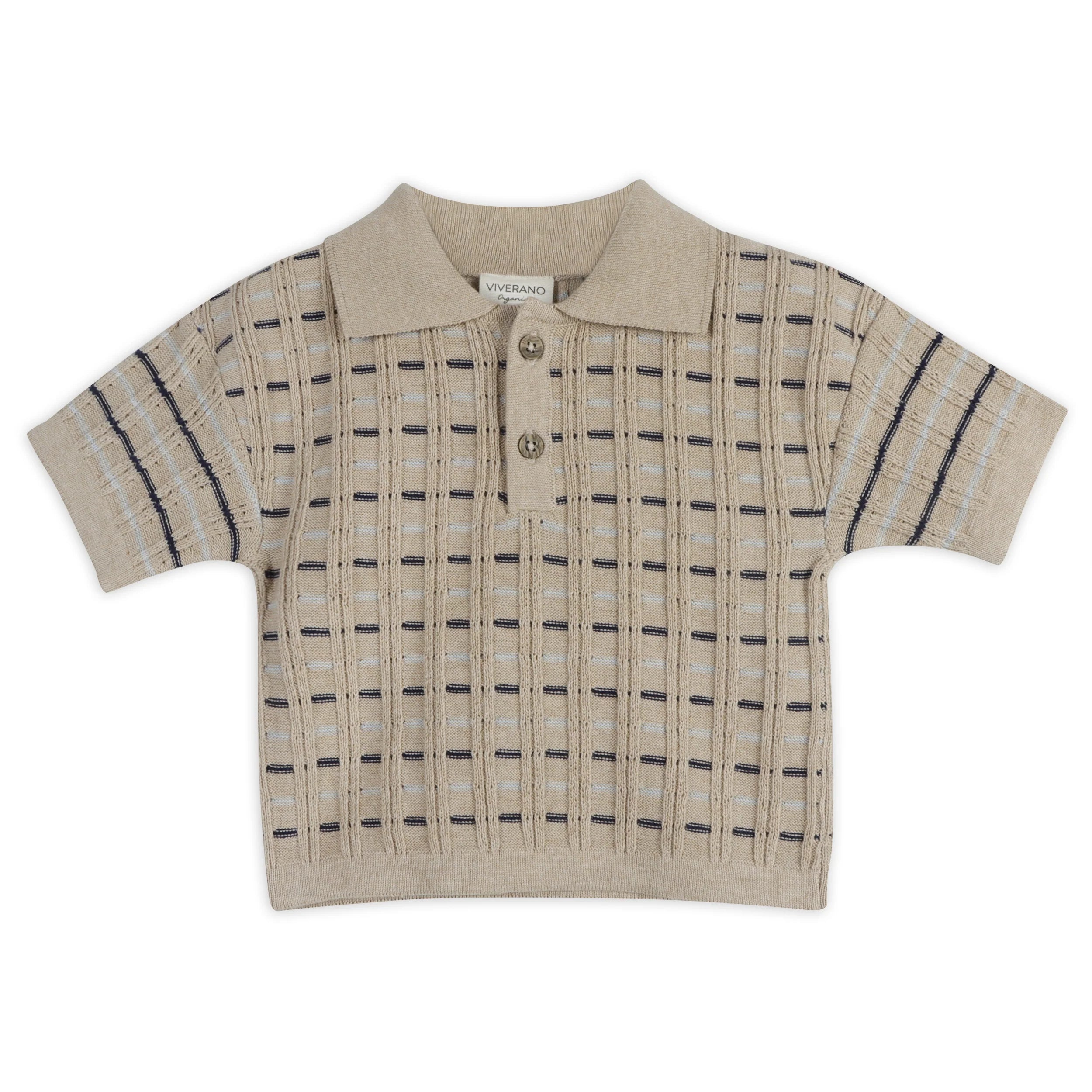 Henry Textured Baby Polo Sweater Shirt & Shorts Set (Organic Cotton)