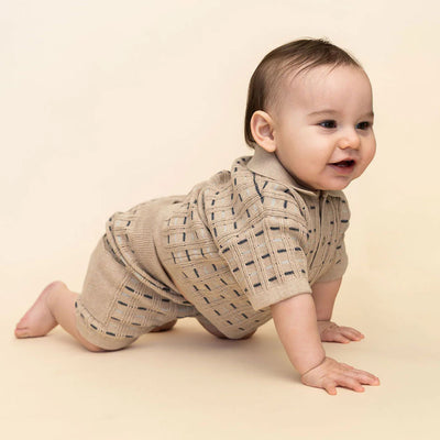 Henry Textured Baby Polo Sweater Shirt & Shorts Set (Organic Cotton)
