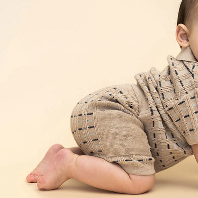 Henry Textured Baby Polo Sweater Shirt & Shorts Set (Organic Cotton)