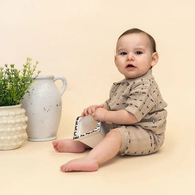 Henry Textured Baby Polo Sweater Shirt & Shorts Set (Organic Cotton)