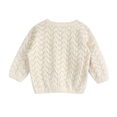 Hazel Floral Textured Baby Kit Cardigan (Organic Cotton)