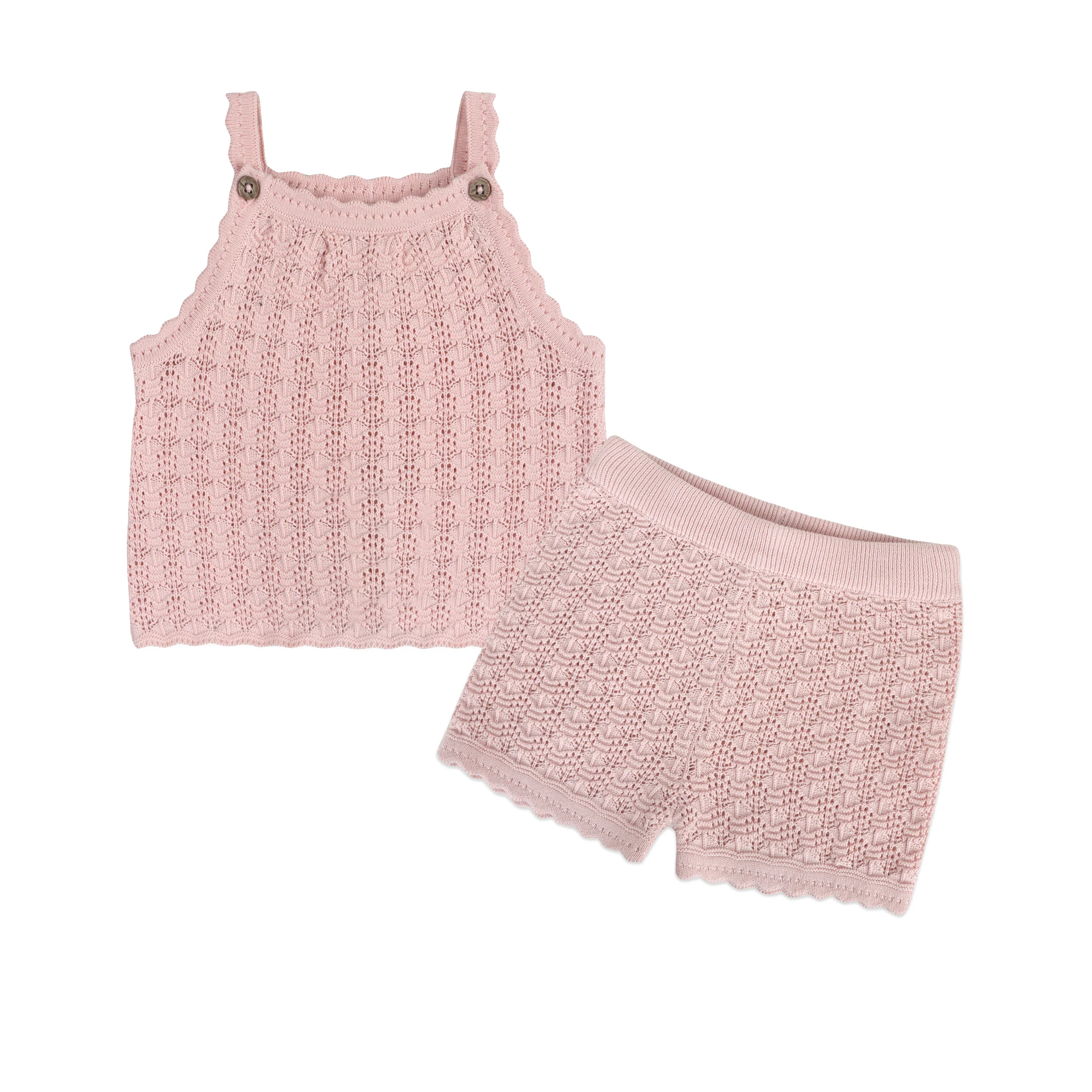 Nyla Textured Baby Tank & Shorts Set (Organic Cotton)