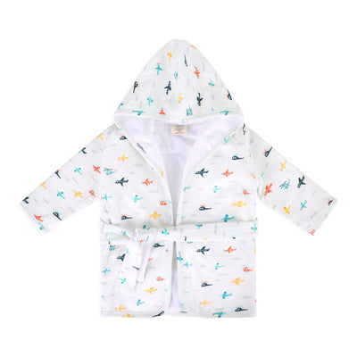 Planes Baby Hooded Organic Jersey Bathrobe
