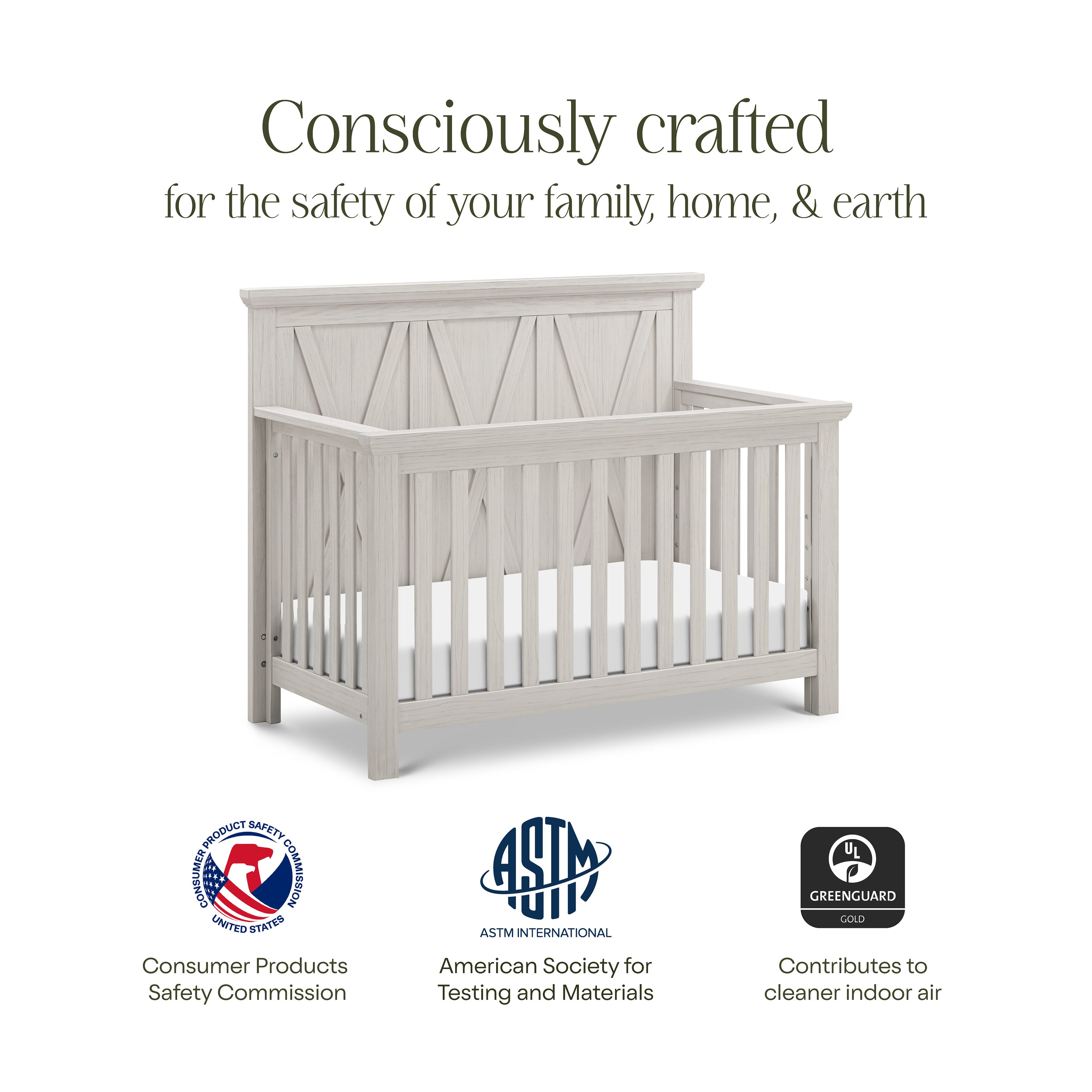 Monogram by Namesake Emory Farmhouse 4-in-1 Convertible Crib
