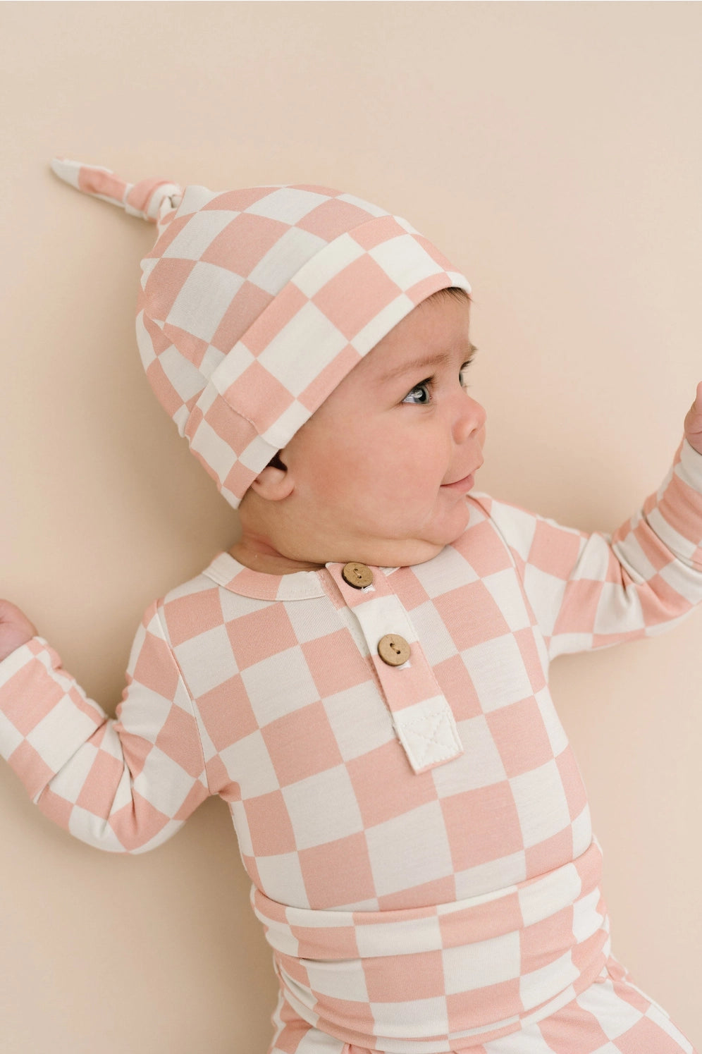 Pink Checkered Bamboo Three Piece Set - Newborn - Twinkle Twinkle Little One