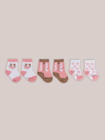 3-PACK SOFT DURABLE BABY SOCKS SET - BLOOMIN' BOOT - Twinkle Twinkle Little One
