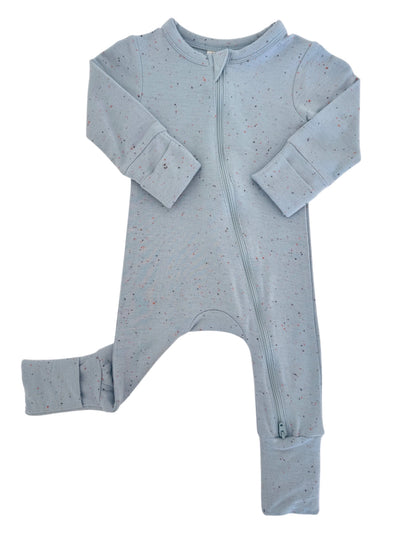 Glacier Speckle 2-Way Zip Romper - Twinkle Twinkle Little One