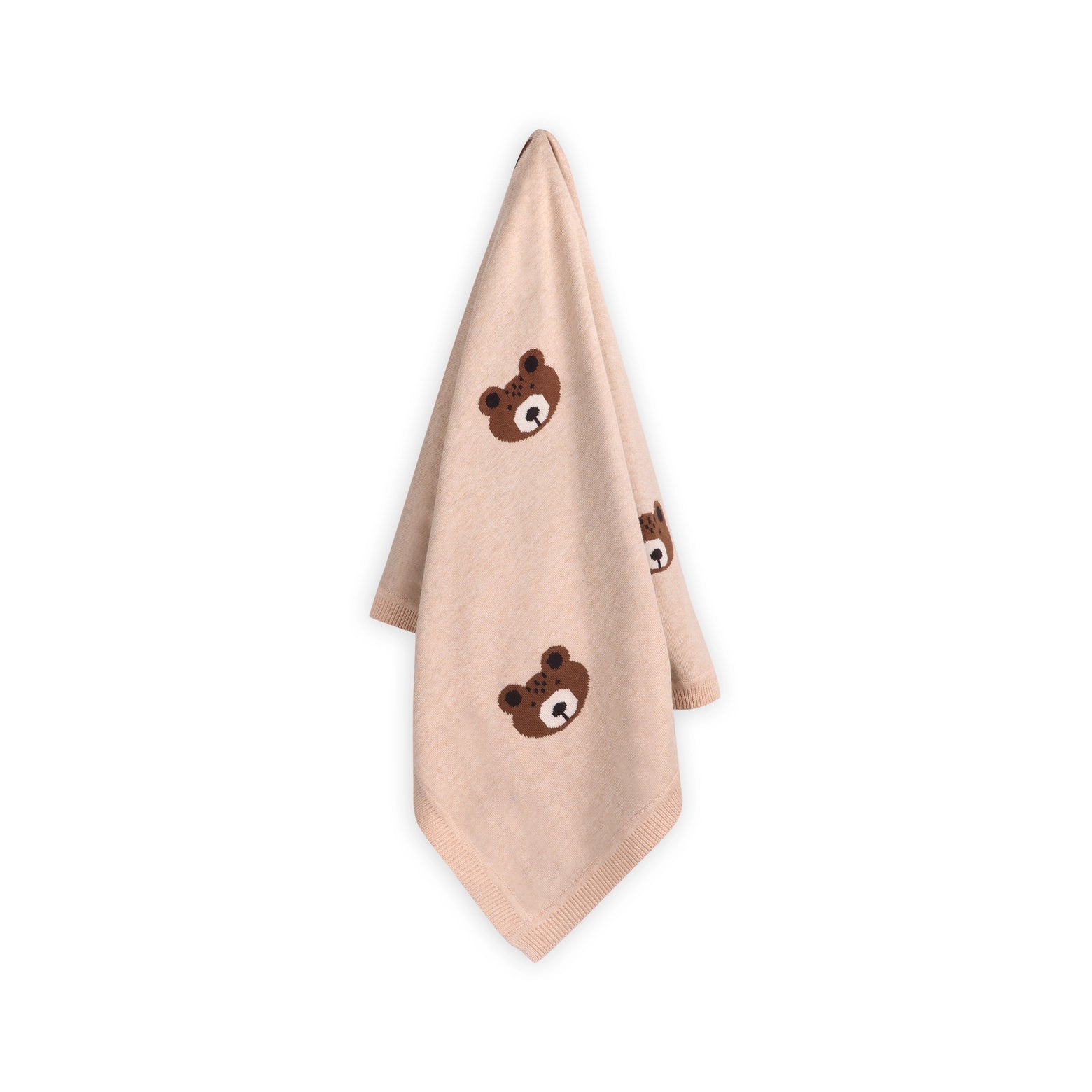 Brown Bear Organic Cotton Jacquard Knit Baby Blanket - Twinkle Twinkle Little One