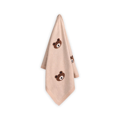 Brown Bear Organic Cotton Jacquard Knit Baby Blanket - Twinkle Twinkle Little One