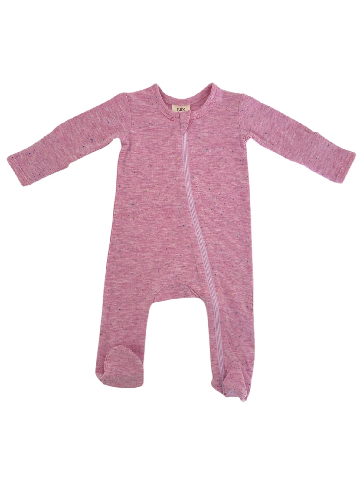 Newborn Pink Speckle 2-Way Zip Footie - Twinkle Twinkle Little One
