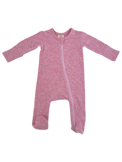 Newborn Pink Speckle 2-Way Zip Footie - Twinkle Twinkle Little One