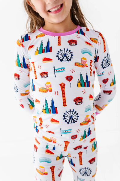 Sweet Home Chicago Kids Pajamas - Pink